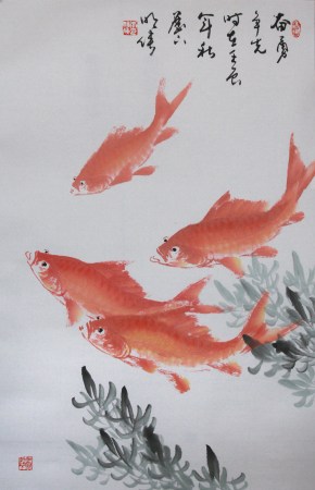 《奋勇争先》 国画 李明侠